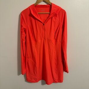 Athleta Lightweight Breathable 1/4 Zip Long Sleeve Hooded Athletic Top Size L